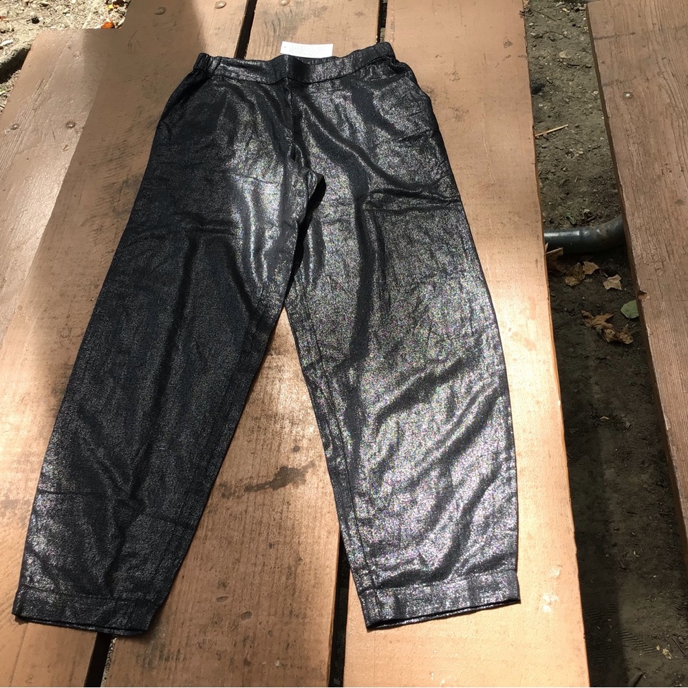 Women's Shimmering Black Trousers